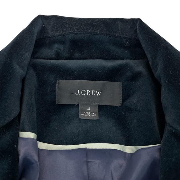 J. Crew Willa Stretch Velveteen Blazer 4 Blue - Picture 12 of 15